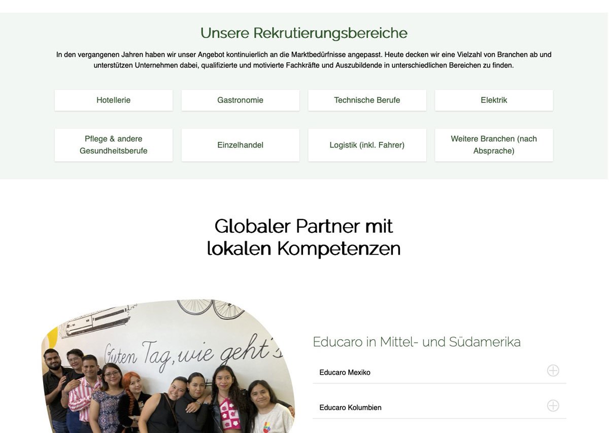 Screenshot von Educaro (Desktop)